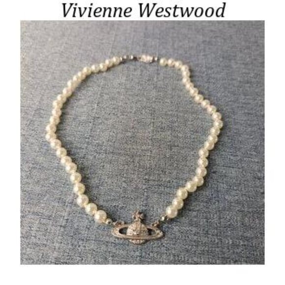 Vivienne Westwood Style Pearl Necklace Mini Bas Relief 1:1 - Picture 5 of 5